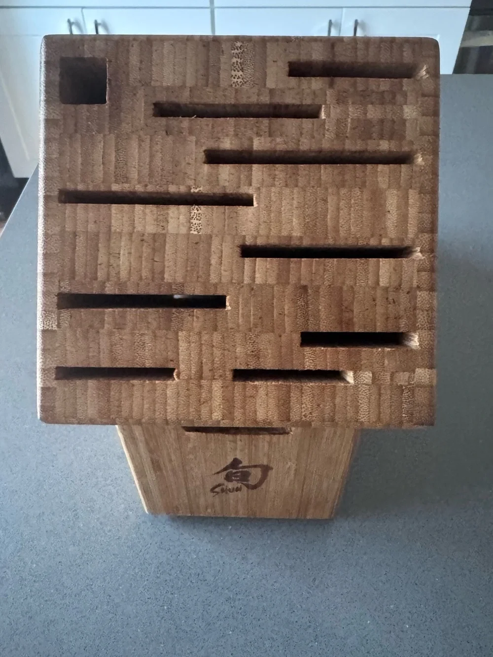 SHUN Bamboo Knife Block in Natural Brown